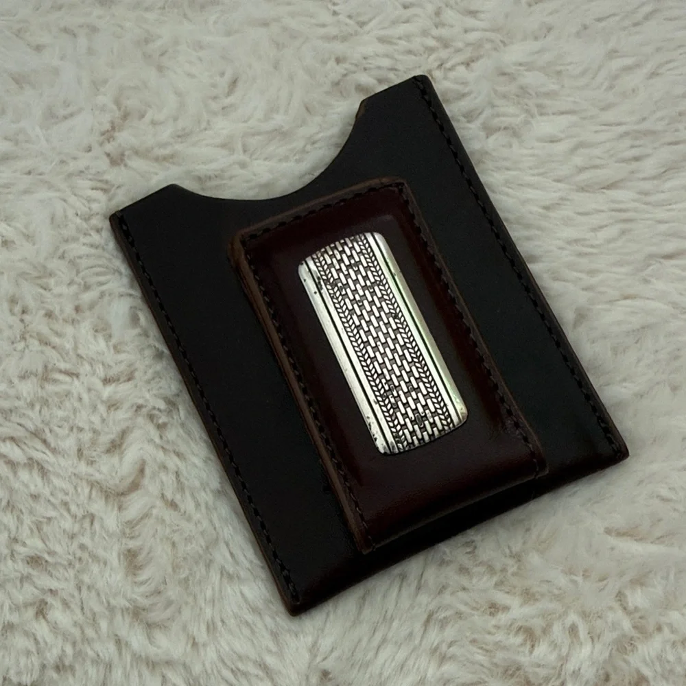 Brighton Black and Brown Leather Money Clip